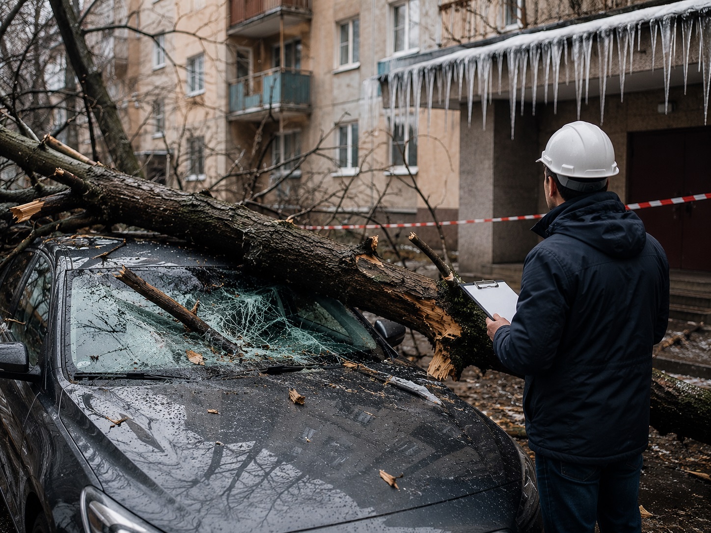 Відшкодування шкоди від падіння дерев, бурульок, конструкцій